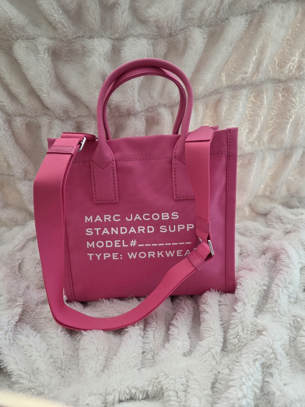 Marc Jacobs Hot Pink Canvas Mini Tote with Removable Strap